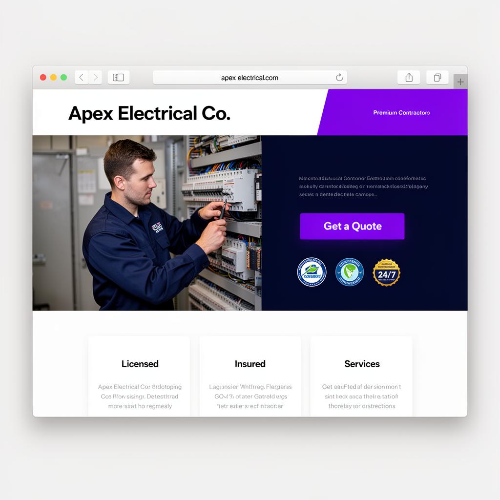 Apex Electrical Co. website mockup