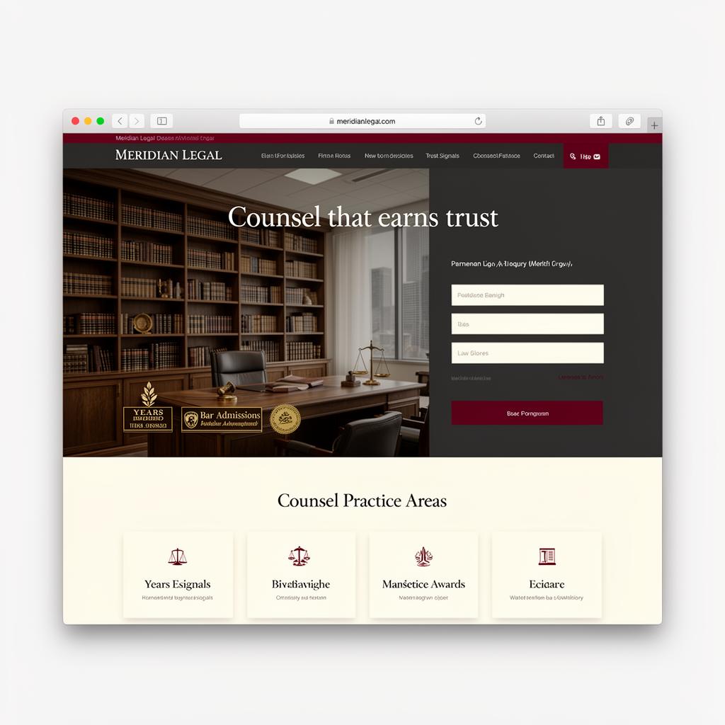 Meridian Legal website mockup