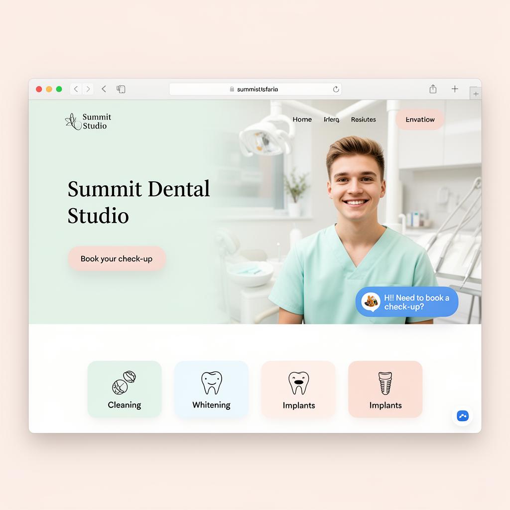 Summit Dental Studio website mockup