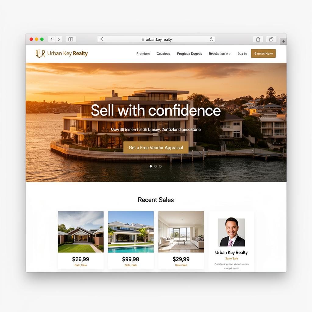Urban Key Realty website mockup